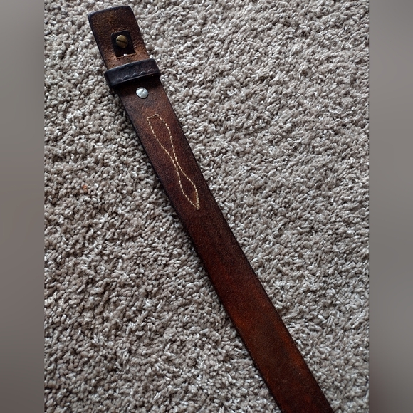 Triple K Deluxe Brown Leather Ranger Belt 53A-36 with Brass Buckle - Picture 11 of 14